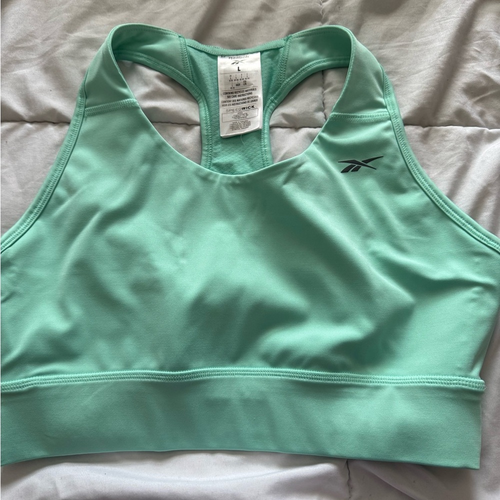 Teal Reebok sports bra